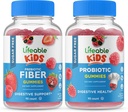 Lifeable Sugar Free Preciotic Fiber Kids + Probiotic + Prebiotic Fiber Kids, Gummis Bundle - Große Verkostung, Vitamin Supplement, Glutenfrei, GMO frei, Kaugummi