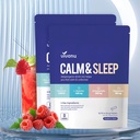 Calm & Sleep Powdered Drink Mix Raspberry L Theanine Ksm-66 Ashwagandha Magnesium Glycinate Vitamin D 3 Nahrungsergänzungsmittel für Entspannung & Fokus Keine Zucker Non GMO