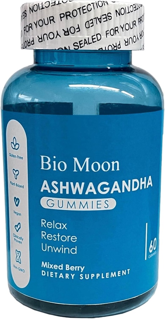 Ashwagandha Gummies & Vitamin D3 Gummies Organische Ashwagandha-Ergänzung zur Verbesserung des Schlafes, Stress-Relief & Stimmungs-Kammer für Männer & Frauen 60 Graf (Non-GMO, Gelatin Free & Gluten Free)
