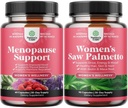 Bundle Menopause Supplement for Night Sweats, Hot Flashes & Mood Swings mit Dong Quai, Chaste Berry & Black Cohosh Root und Saw Palmetto für Frauen 500mg DHT Blocker mit Maca Root & Biotin