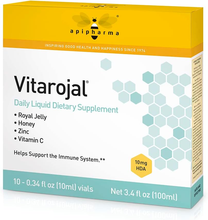 Vitarojal Royal Jelly - mit Honig, Vitamin C, Zink - unterstützen Sie Ihr Immunsystem, & fördert natürliche Energie und Wellness (10 Vials)