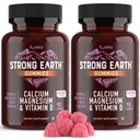 YUM-V'S Forte Terre Calcium, Magnésium, Vitamine D3 Gummies - Supplément de Calcium Vitamine Gummies pour Gummies Fortes Bones - Compte Kosher 90 (Paquet de 2)
