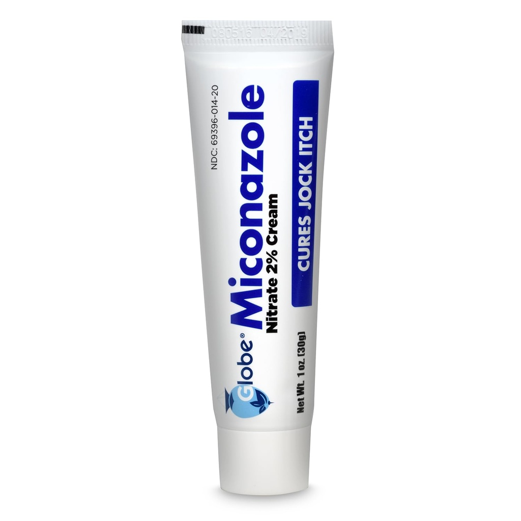 Globe Miconazole Nitrate 2% Antifungal Cream 1 oz, Cures Most Athletes Foot, Jock Itch, Ringworm and More. Compare to the Leading Name Brand