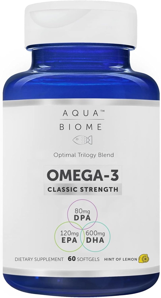 Enzymedica High Potency Fish Oil, EPA DHA Omega 3 Supplement 1 Monat Versorgung | Bio Fish Oil Burpless Omega 3 Fatty Acid Supplements Omega 3 Fish Oil, 60 Softgels