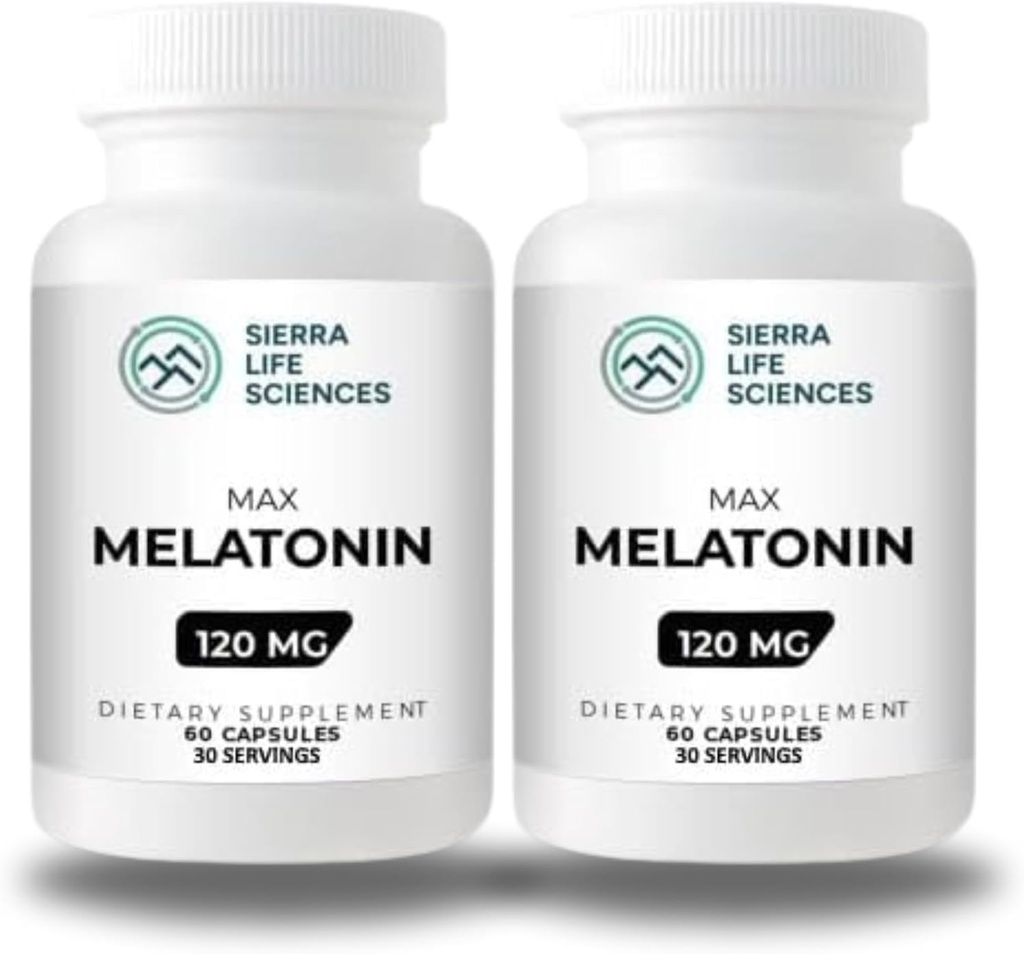 120 mg High Dosage Melatonin Max in Easy-to-Swallow Kapseln - 30 Portionen (Pack von 2)