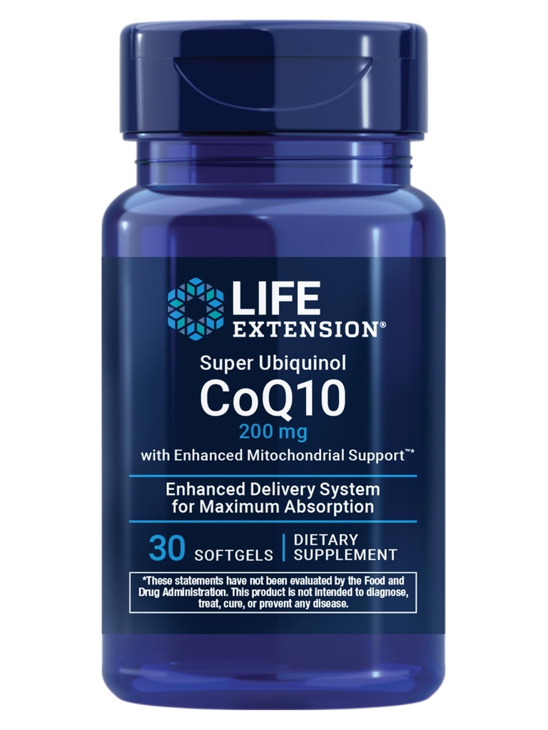 Lebensverlängerung Super Ubiquinol CoQ10 mit Enhanced Mitochondrial Support – 200 mg, Shilajit – fördert Herzgesundheit, Zellenergie, oxidativer Stress – Glutenfrei, Non-GMO – 30 Softgels