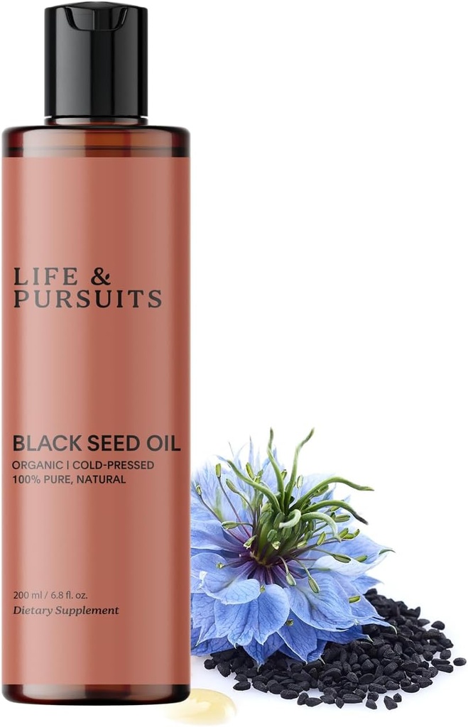 Life & Pursuits Huile de Graine Noire Biologique (Kalonji) - 100% Pure, Naturelle, Cold Pressed