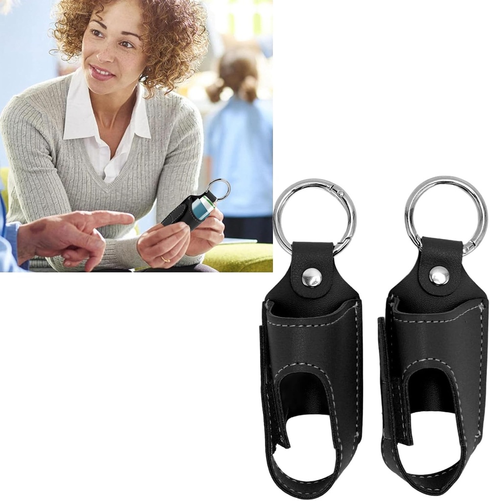 Inhaler Case Holder, 2PCS Asthma Inhaler Halter Tragbare Aufbewahrung Schutz PU Leder Asthma Inhaler Case Leichte und schützende Shell für täglichen Gebrauch, Reisen und Schule (Schwarz)