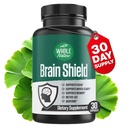 Brain Booster Nootropics - Brain Shield mit Ginkgo Biloba, Alpha GPC und Bacopa Monnieri, Vitamin B12, B3 - Support Focus, Memory & Clarity, Energy & Stress Relief (1)