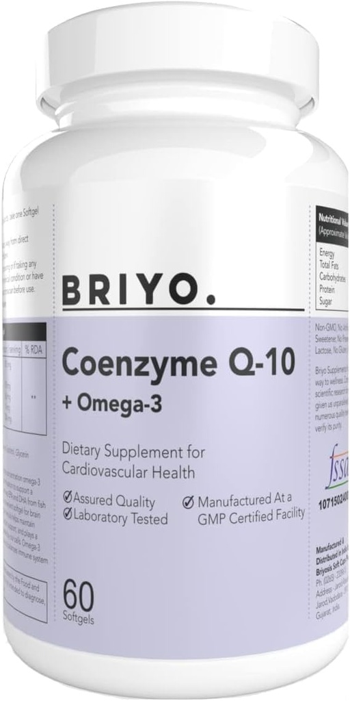 CoenzymeQ10 + Omega 3-150 mg Omega 3 + 100 mg Omega 3 mit Lycopin und Selen für Herzgesundheit, Zelluläre Energie, Antioxidans Unterstützung