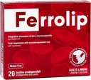 Ferrolip Eisen Ergänzung für Frauen, Männer und Kinder (20 Lemon Flavored Soluble Sachets) - Gastrointestinal Comfort und kein metallischer Geschmack - Vegan und Gluten kostenlos