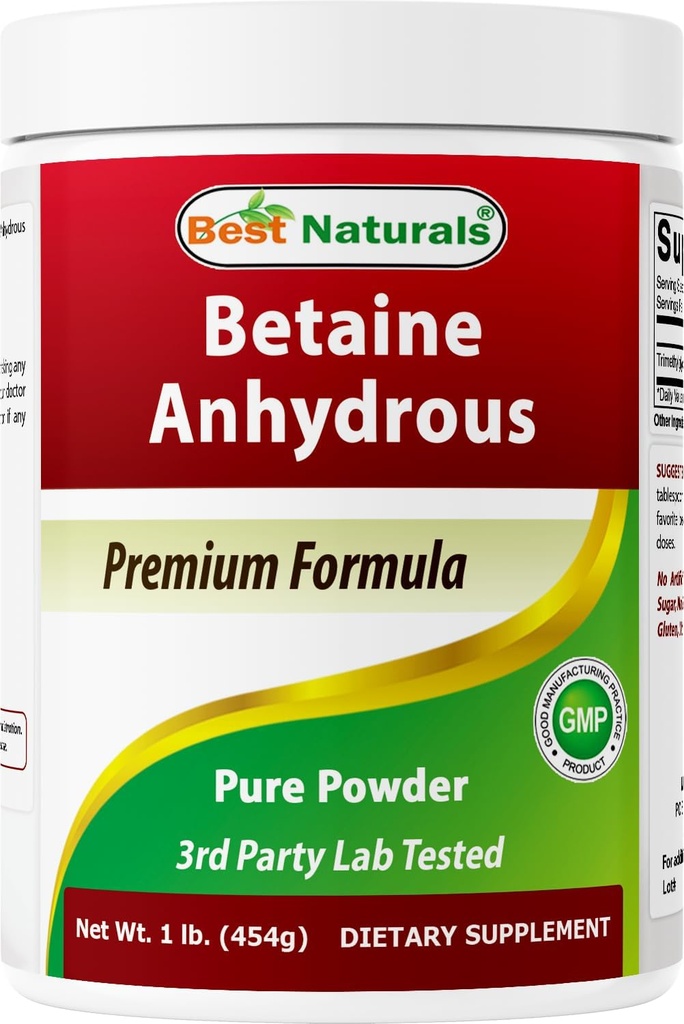 Best Naturals Betaine Anhydrous Trimethylglycin (TMG) Reines Pulver 1 Pfund (1 LB (Pack von 1))