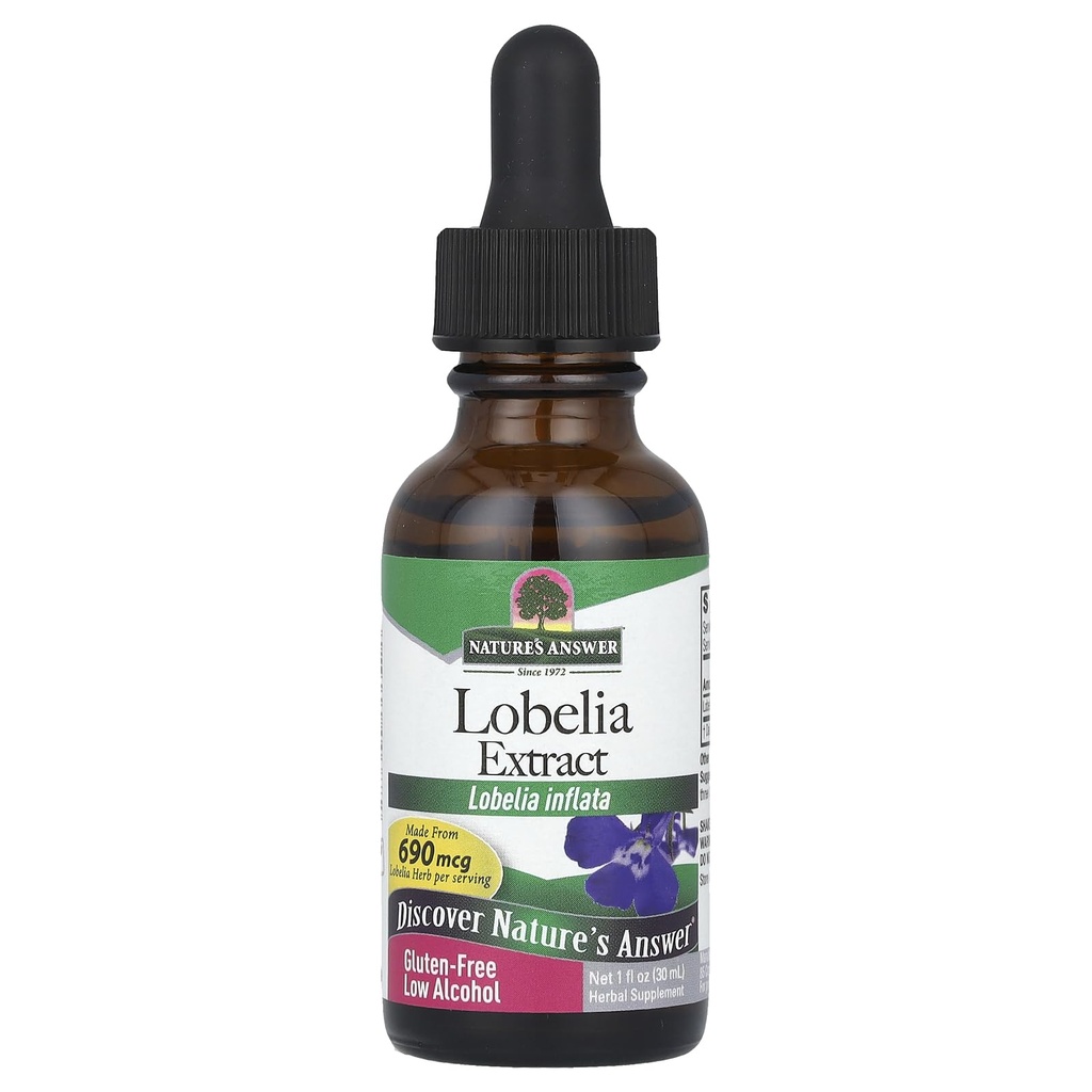 Natur?s Antwort Lobelia Kräuter Lobelia Inflata - Natürliche Kräuterergänzung - Gluten Alkoholfrei - Ideal für Immunität Gesamtgesundheit Wohlbefinden? 690mcg (1 FL Oz)