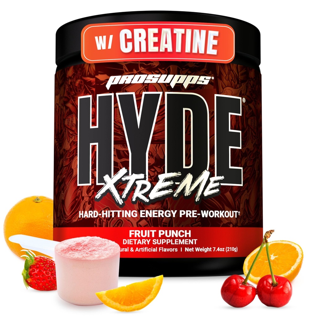 PROSUPPS Mr. Hyde Xtreme Pre Workout Powder mit Kreatin, Beta Alanine & Caffeine – Extreme Energy, Pumps, Focus & Performance - Fitness &amp; Gym Supplements für Männer & Frauen (Fruit Punch, 30 Servietten)