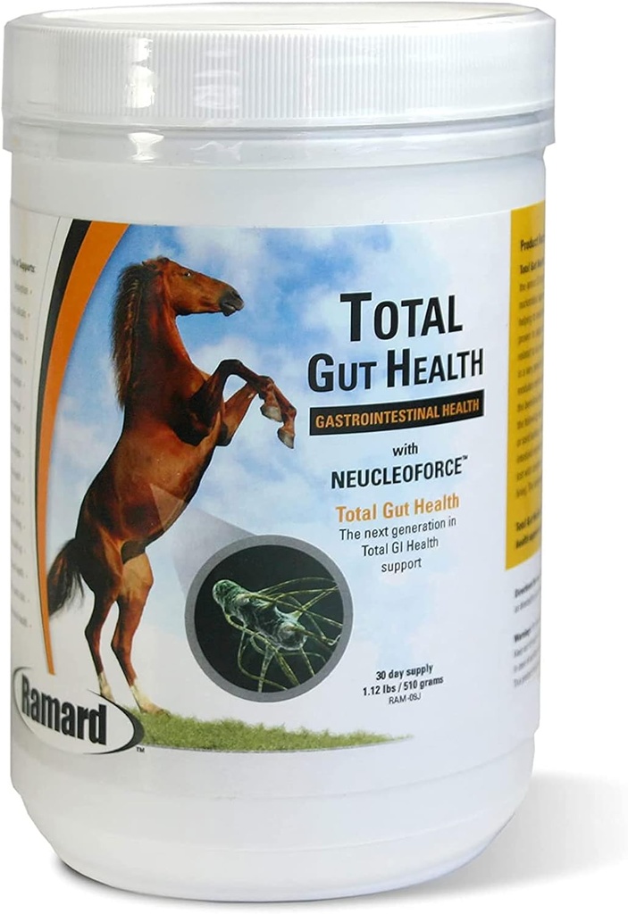 Ramard Total Gut Health Equine Digestive Unterstützung - Equine Gut Health Supplement Probiotika für Pferde, Gesundes Gut Vitamine, Magenentlastung, Optimum Digestive Gesundheit für Pferde 1.12lb, 30-Tage Versorgung