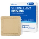 LotFancy Silikon Schaum Dressing, 4"x 4" (2.5"x2.5" Pad), 5 Zähler, sterile gebundene klebende Wund Dressing, Bed Sores, Bein Ulcers Wound Care Bandage, hoch absorbierend, wasserdicht