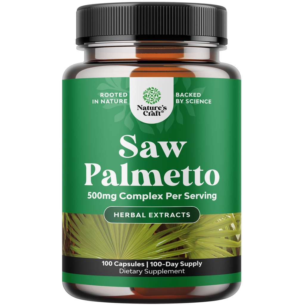Extra Strength Saw Palmetto Extrakt - Fortgeschrittene Kräuter-Komplex für die Haargesundheit und urinäre Unterstützung mit Pflanzen Sterolen & Flavonoiden - Potent Kräuterergänzung mit 500mg pro Portion - 100 Kapseln