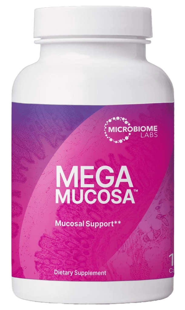 Microbiome Labs MegaMucosa - Aminosäuren-Ergänzung mit Dairy-freien Immunoglobulinen - Gut Health + Immununterstützung für Frauen & Männer - für komplette Mucosal-Unterstützung (180 Kapseln)