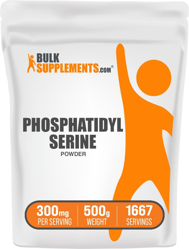 BulkSupplements.com Poudre de Phosphatidylsérine - Supplément de Phosphatidylsérine, provenant de haricots de soja - 300mg par portion (60mg de Phosphatidylsérine), 500g (1,1 lb) (paquet de 1)
