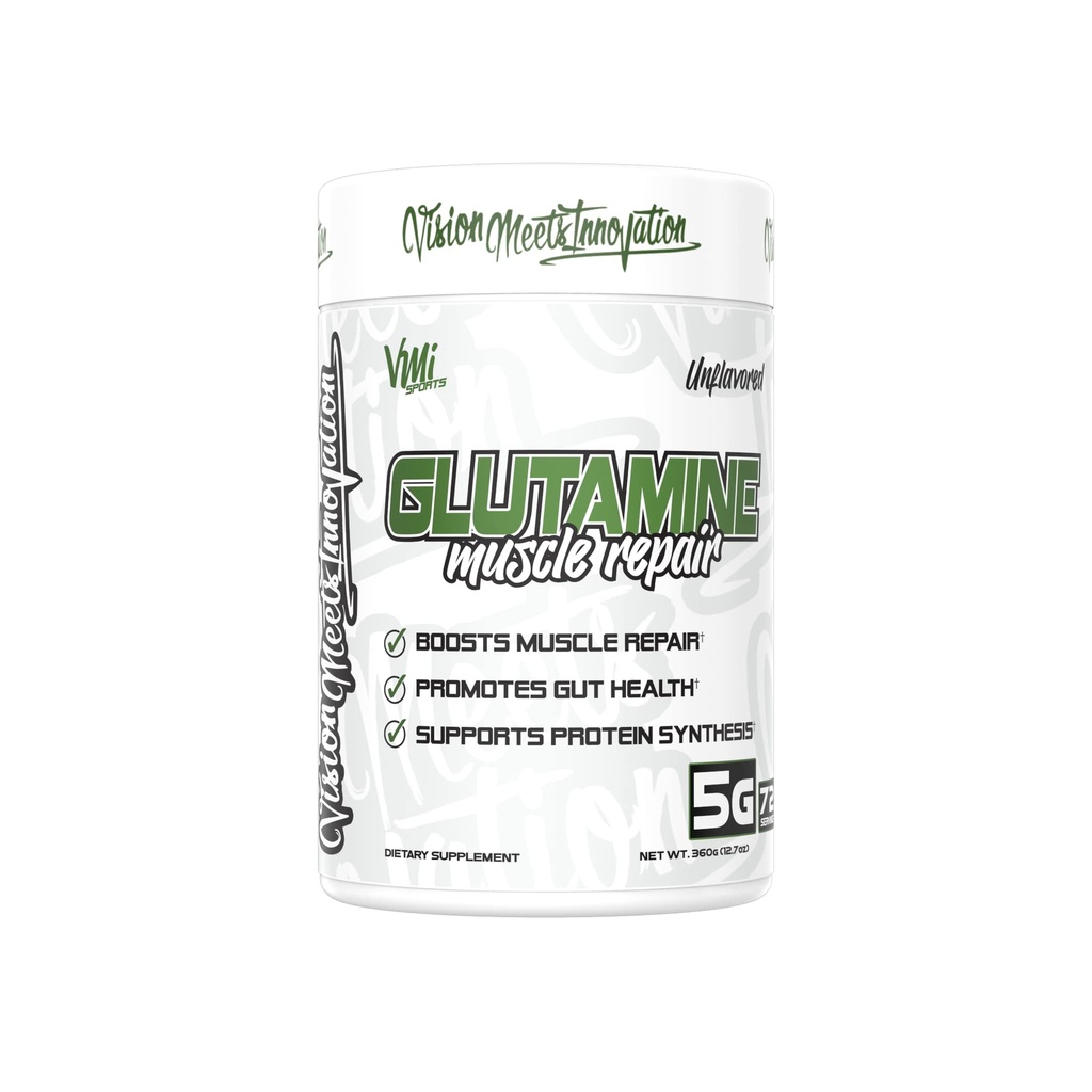 VMI Sport Glutamine Muscle Repair Poudre Pure L-Glutamine.Réparation et récupération musculaires – Santé Gut – Synthèse des protéines.
