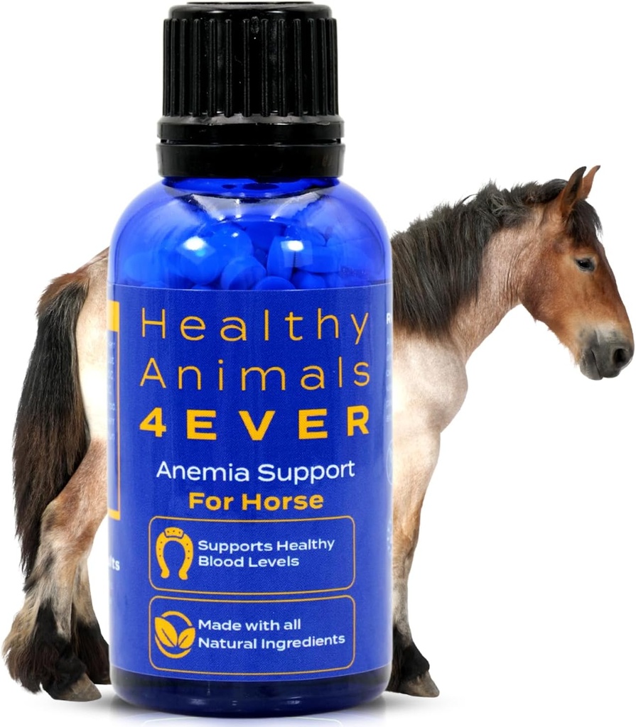 HA4E - Soutien à l'anémie des chevaux - Aide à prévenir les maladies et les parasites - Supplément homéopathique naturel très efficace - 300 Comprimés