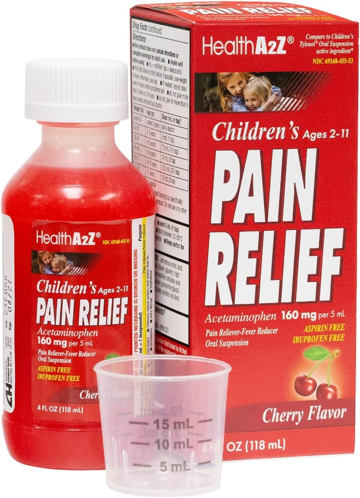 SantéA2Z® Relief de la douleur chez l'enfant : 160 mg d'acétaminophène (5mL) : 160 mg d'acétaminophène chez l'enfant : 160 mg d'acétaminophène chez l'enfant : 160 mg (5mL)