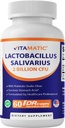 Vitamatic Lactobacillus Salivarius 2 Milliarden pro DR-Kapsel - 60 Count - Verdauungsunterstützung - Hergestellt mit präbiotischer Inulinfaser (1 Flasche)