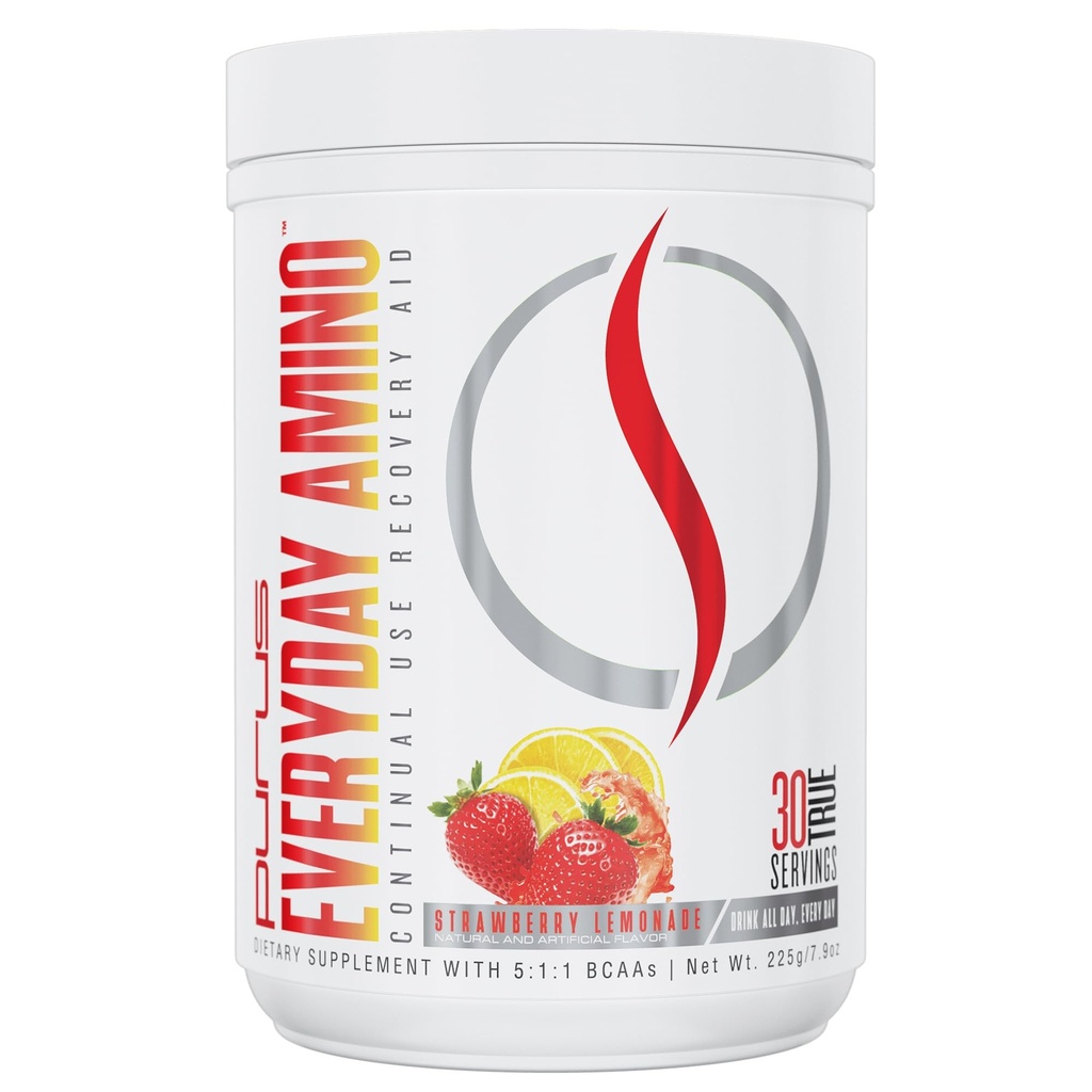 Purus Labs Everyday Amino BCAA Powder (en poudre) Acides aminés pour l'hydratation musculaire et la récupération (sans sucre et sans gluten)