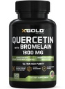 Quercetin + Bromelain 1.300mg – Quercetin: 95% - Hochrein und hochverfügbar Plus Bromelain 2.400 GDU/g - Made in USA | 120 Caps