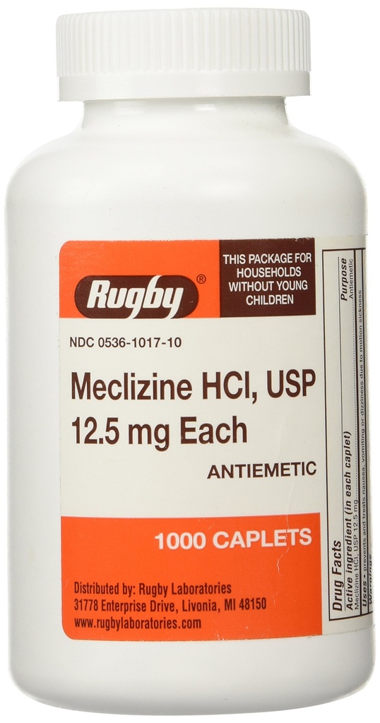 MECLIZINE TABS 12.5 MG OTC*RUG Size: 1000