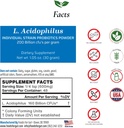 Lebensmittel für Gut Lactobacillus Acidophilus Probiotic Powder 200 Billion cfu's | Made in USA | No Additives | Direct from Manufacturer | No Third-Party Storage | Immune Support | 30 Gramm (1.05 Oz)