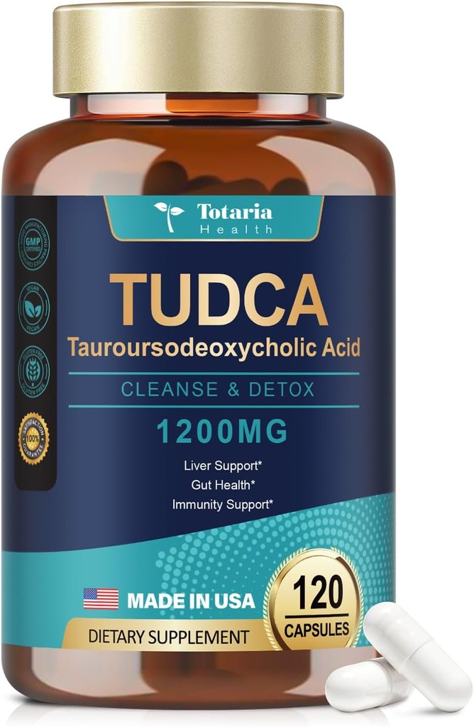 TUDCA Bile Salts Liver Support Supplement 1200mg, 120 Kapseln, (zwei tägliche, 60 Tage), für Liver und Gallbladder Unterstützung, Vegan
