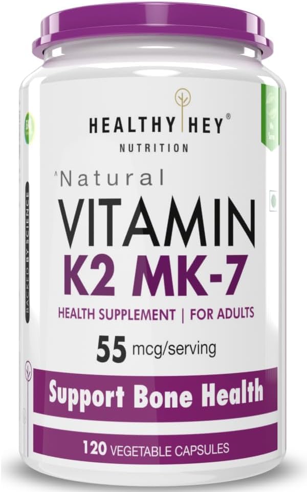 Generisches ATS Vitamin K2 | 100% vegetarisches Vitamin K2 Vorteile in der Knochengesundheit - 55mcg - 120 Vitamin K27 Kapseln