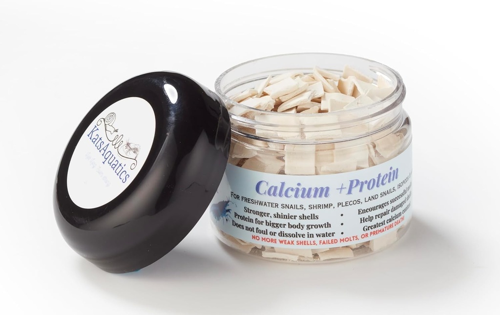 Kalzium + Protein, für starke Muscheln, gesunde Molts, 100% natürlich, löst nicht in Wasser, schnelles Sinking für Aquatic Shrimp, Schnecken, Plecos und mehr! Biologe Made in USA