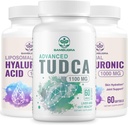 TUDCA Leber Ergänzungen 1100mg und Liposomale Hyaluronsäure Ergänzungen 1000mg, hohe Bioverfügbarkeitsergänzung (Pack von 3)