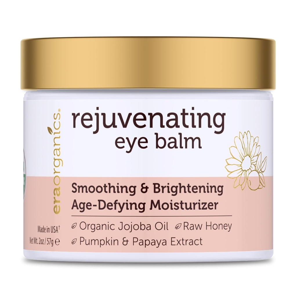 USDA Organic Eye Moisturizer Cream - Rejuvenating and Nourishing Age Defying Balm - Natural Ingredients for Sensitive Skin with Jojoba Oil, Argan Oil for Puffiness, Fine Lines Plus More