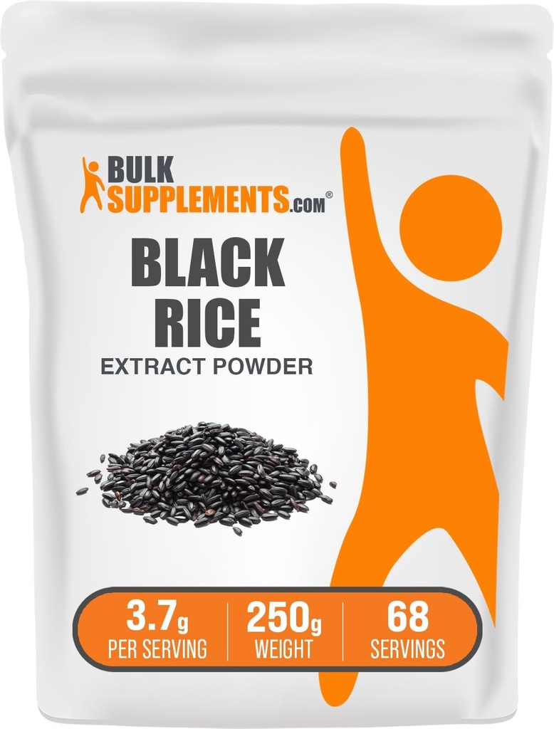 BulkSupplements.com Schwarz Reisextrakt Pulver - Schwarz Reispulver, Glutenfreie Ergänzung - Entflammt, 3.7g pro Servierung, 250g (8.8 oz) (Pack von 1)