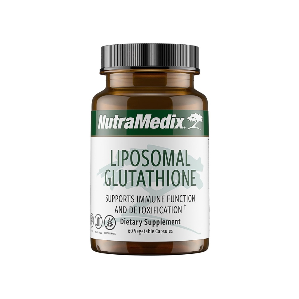 NutraMedix Supplément de glutathion liposomique - L de glutathion pour détox complet, nettoyage et soutien immunitaire - formulé pour l'absorption optimale - Soy, lait et sans gluten (60 capsules)