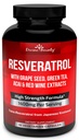 Supplément Resveratrol - 1400mg Formule de force supplémentaire avec extrait de graines de raisin, extrait de thé vert, extrait de vin rouge - 60 capsules de légumes