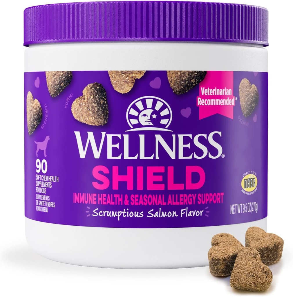 Wellness Salmon Flavored Soft Chew Immune & Allergy Ergänzungen für Hunde, 90 Zähler