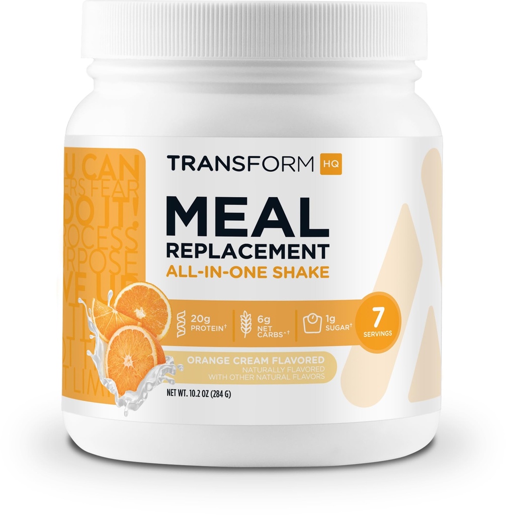 TransformHQ Meal Ersatz Shake Powder 7 Servierungen (Orange Cream) - Glutenfrei, Non-GMO