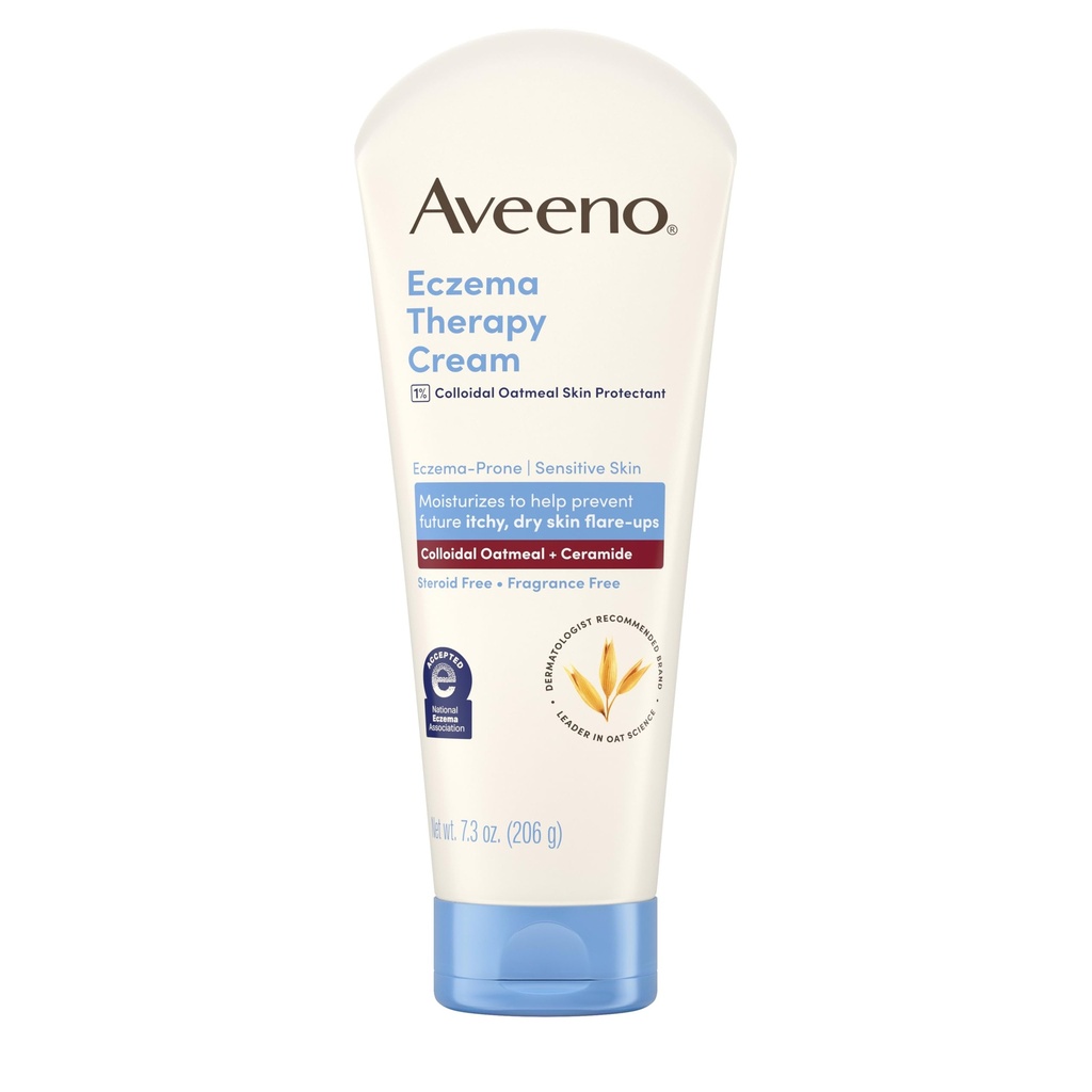 Crème hydratante quotidienne pour peau sensible, crème apaisante pour l'eczéma, crème colloïdale et céramide pour peau sèche et démangeaison, sans stéroïdes et fragrances, 7,3 oz
