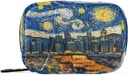 Pille Box 7 Tage Starry Night Sky City Pill Case Bag Reise Pille Organizer Tasche mit Reißverschluss Portable Weekly Case Compact Größe für Vitamin Supplement Halter