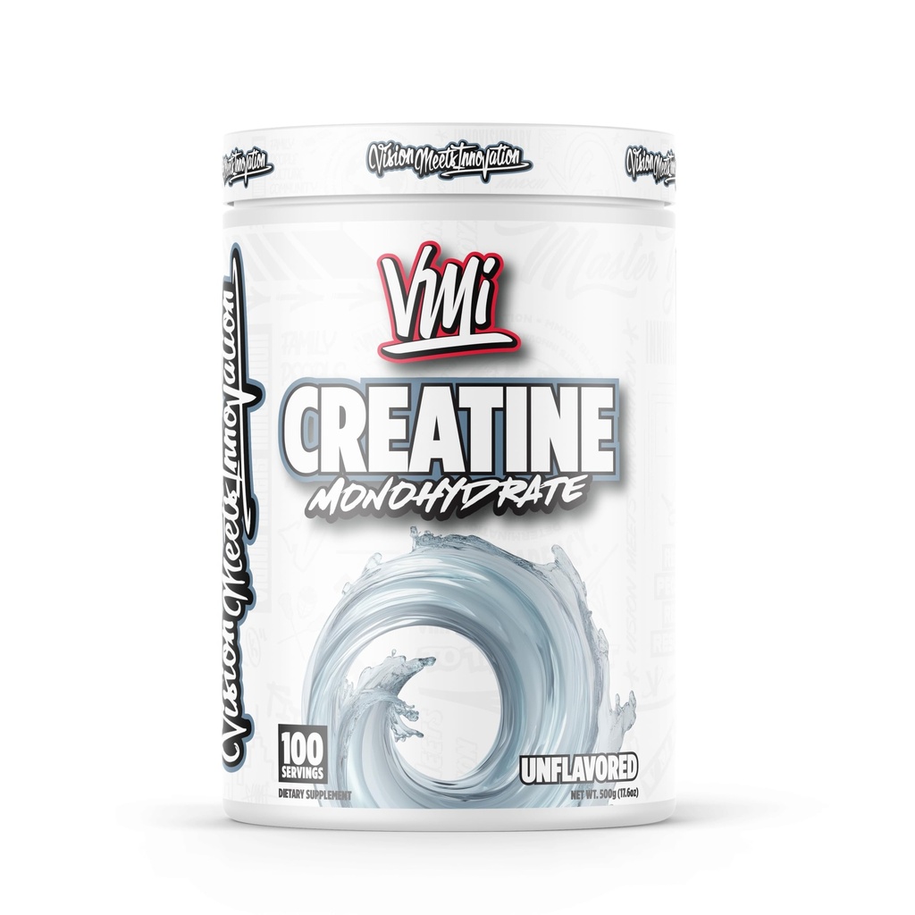 VMI Sports Creatine Monohydraté Poudre Masse musculaire – Force – Taille – Puissance – 5 grammes par portion (100 portions, non aromatisées)