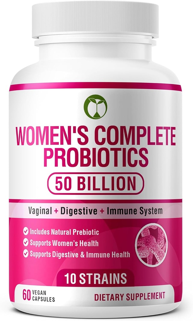 Probiotika für Frauen 60 Kapseln | 50 Billion CFU Wissenschaftlich geformt Multi Strain Probiotic Blend | Organic Supplements mit Präbiotika für Frauen Gesundheit (Frauen komplette Probiotika)