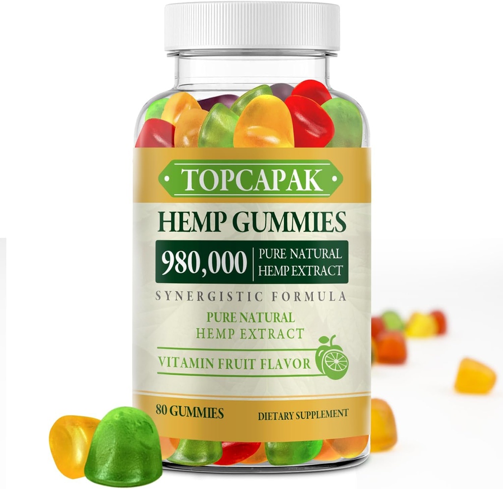 Gummis Hohe Potenz für extra Stärke mit reinem natürlichen Hanf Öl Extrakt - Beste Edible Hanf Gummy für Erwachsene