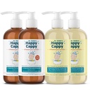 Happy Cappy Daily Medicated Shampoo und Body Wash Bundle - Baby Dandruff Shampoo, Hilft Cradle Cap und Seborrheic Dermatitis, Reduziert Redness, Dermatologe Getestet, Fragrance-Free - 4 Stück