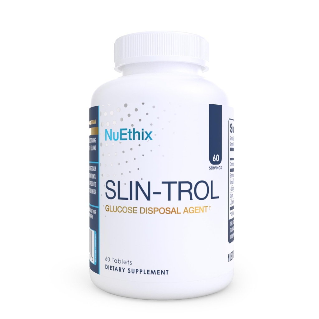 NuEthix Formulierungen SLIN-Trol, Glucose Einwegmittel Pillen für Männer & Frauen, Nährstoff-Partitioning-Ergänzung mit Chrom-Polynicotinat, & Glycine, Effektive Carb Absorption, Non-GMO, 60 Servierungen