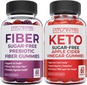 Atlantis Nutrition Sugar Free Prebiotic Fiber Gummis für Erwachsene 2-Pack (120 Gummi) + Sugar Free Keto Apple Cider Essig 60 Gummis