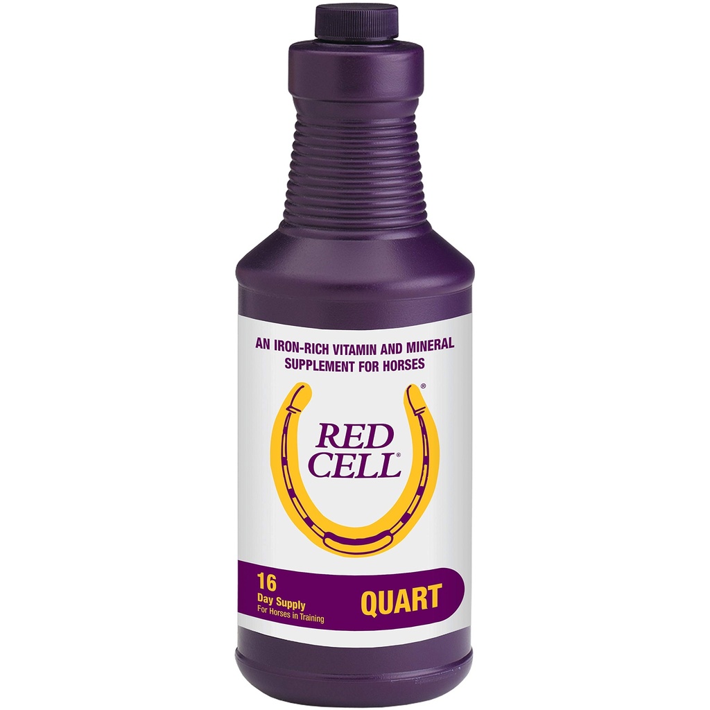 Cheval santé globule rouge, supplément de vitamine liquide-iron-minéral pour les chevaux, aide à combler les écarts nutritionnels importants dans l'alimentation des chevaux, 1 Qt., 32 Oz., 16 jours d'approvisionnement